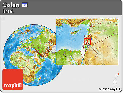 Physical Location Map of Golan, highlighted country