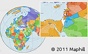 Political Location Map of Golan, highlighted country, within the entire country