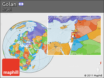 Political Location Map of Golan, highlighted country