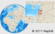 Shaded Relief Location Map of Golan