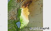 Physical Map of Golan, darken