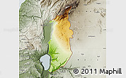 Physical Map of Golan, semi-desaturated