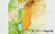 Political Map of Golan, physical outside
