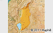 Political Map of Golan, satellite outside