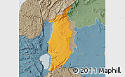 Political Map of Golan, semi-desaturated