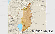 Satellite Map of Golan, shaded relief outside