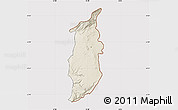 Shaded Relief Map of Golan, cropped outside