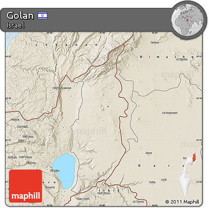 Shaded Relief Map of Golan