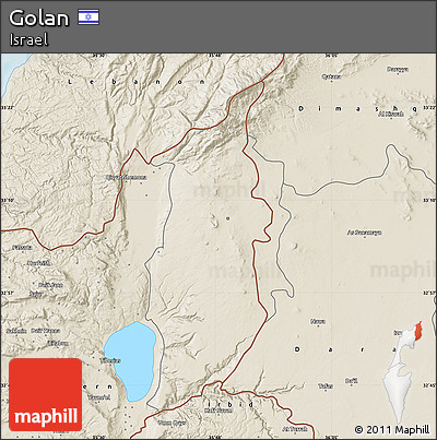 Shaded Relief Map of Golan