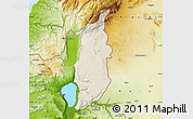 Shaded Relief Map of Golan, physical outside