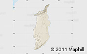 Shaded Relief Map of Golan, single color outside