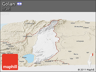 Classic Style Panoramic Map of Golan