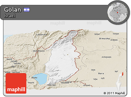 Classic Style Panoramic Map of Golan