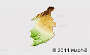 Physical Panoramic Map of Golan, cropped outside
