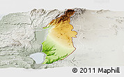 Physical Panoramic Map of Golan, lighten, semi-desaturated