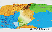 Physical Panoramic Map of Golan, political outside