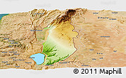 Physical Panoramic Map of Golan, satellite outside