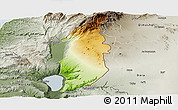 Physical Panoramic Map of Golan, semi-desaturated