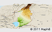 Physical Panoramic Map of Golan, shaded relief outside