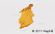 Political Panoramic Map of Golan, cropped outside