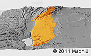 Political Panoramic Map of Golan, desaturated