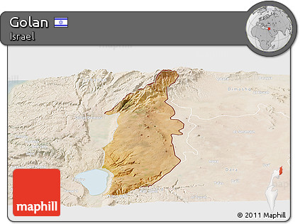 Satellite Panoramic Map of Golan, lighten