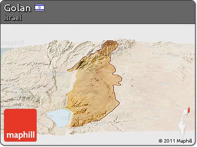Satellite Panoramic Map of Golan, lighten