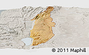 Satellite Panoramic Map of Golan, lighten, semi-desaturated