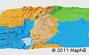 Satellite Panoramic Map of Golan, political outside