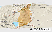 Satellite Panoramic Map of Golan, shaded relief outside