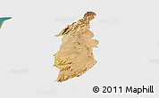 Satellite Panoramic Map of Golan, single color outside
