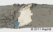 Shaded Relief Panoramic Map of Golan, darken