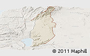 Shaded Relief Panoramic Map of Golan, lighten
