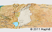 Shaded Relief Panoramic Map of Golan, satellite outside
