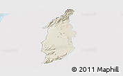 Shaded Relief Panoramic Map of Golan, single color outside