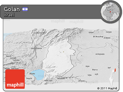 Silver Style Panoramic Map of Golan