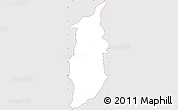 Classic Style Simple Map of Golan, cropped outside