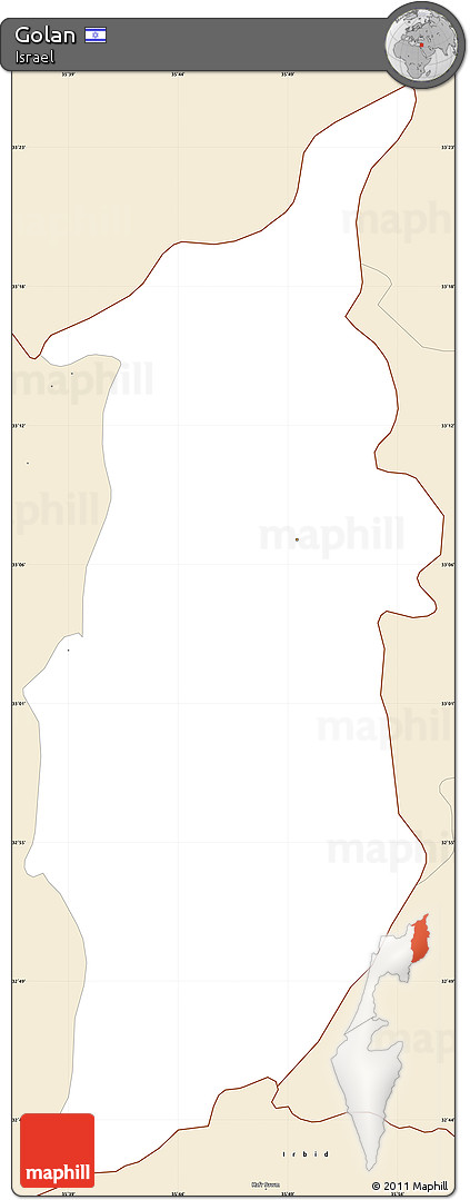 Classic Style Simple Map of Golan