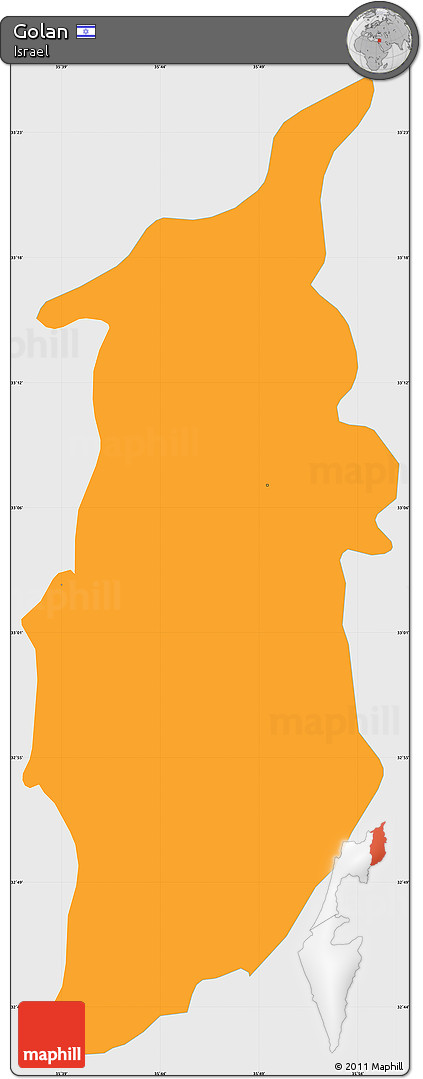 Political Simple Map of Golan, single color outside