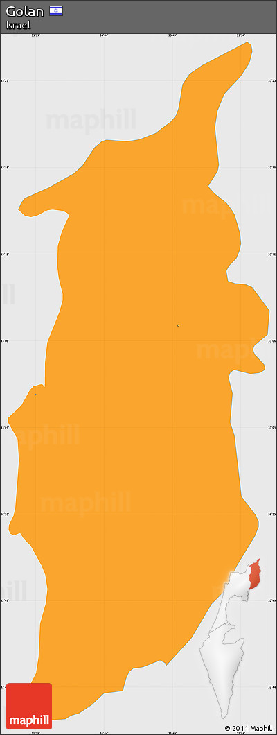 Political Simple Map of Golan, single color outside