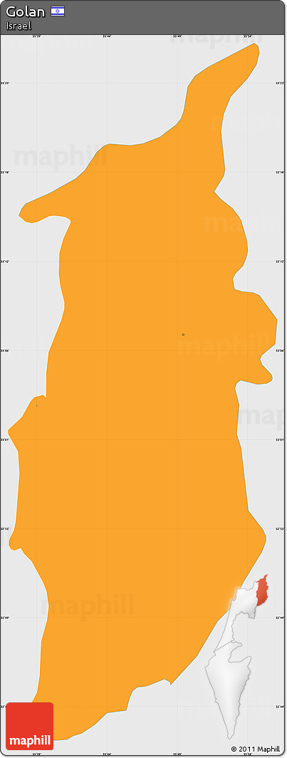 Political Simple Map of Golan, single color outside