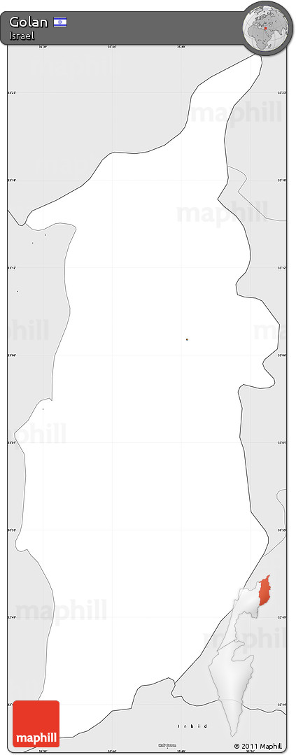 Silver Style Simple Map of Golan