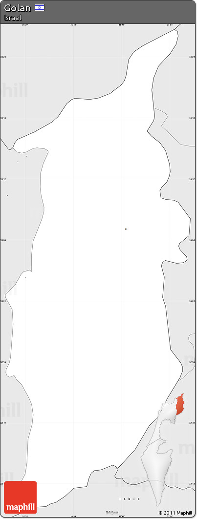 Silver Style Simple Map of Golan