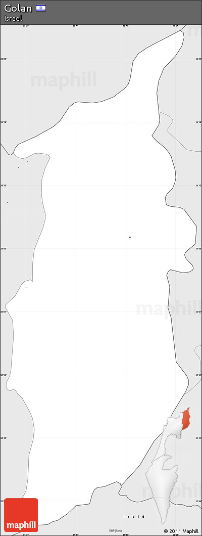 Silver Style Simple Map of Golan