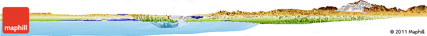 Flag Horizon Map of Israel, physical outside, flag centered