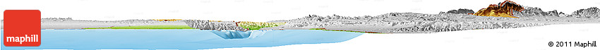 Physical Horizon Map of Israel, lighten, desaturated, land only
