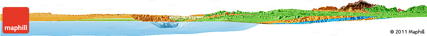Physical Horizon Map of Israel, political outside, shaded relief sea