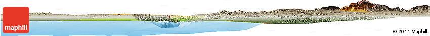 Physical Horizon Map of Israel, semi-desaturated, land only