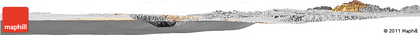 Satellite Horizon Map of Israel, desaturated