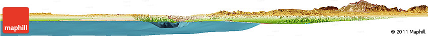 Satellite Horizon Map of Israel, physical outside, satellite sea